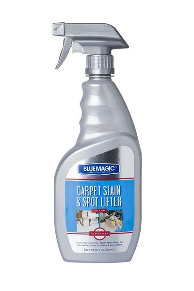 Magic carpet stain and spot remover for blue carpets